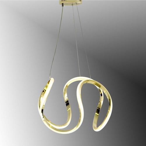 Tt306-35-Sr ( Sarı Işık ) Kavis Modeli Sarı Kaplama Led Avize