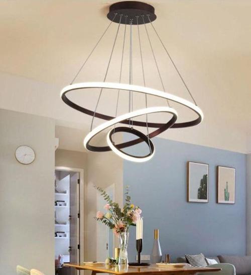 Tt300-3 Sy Halka 3 Lü Mat Siyah ( 3 Renk Modüllü ) Led Avize