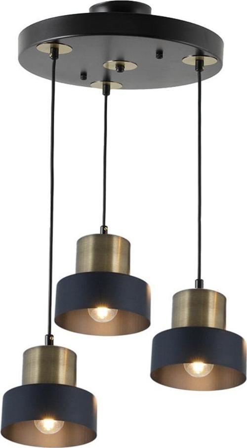 Tt031-3Y-Sy-Esk Mat Siyah-Eskitme 3 Lü Yuvarlak Avize