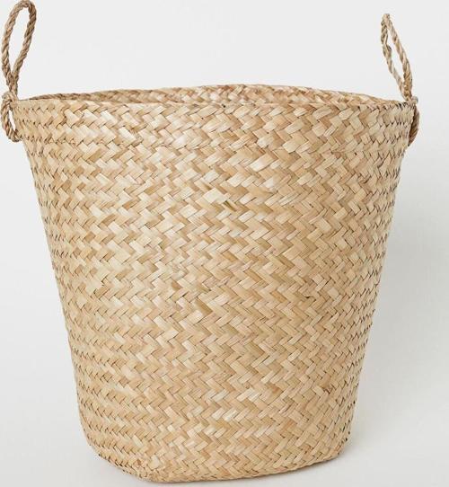 Doğal Hasır Sepet Saksılık - El Yapımı, Dekoratif Ve Şık 35X30Cm