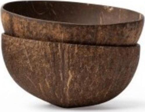 El Yapımı 2 Parça Natural Hindistan Cevizi Kase Seti
