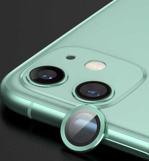 iPhone 12 Mini ile Uyumlu Kamera Lens Koruyucu Yeşil