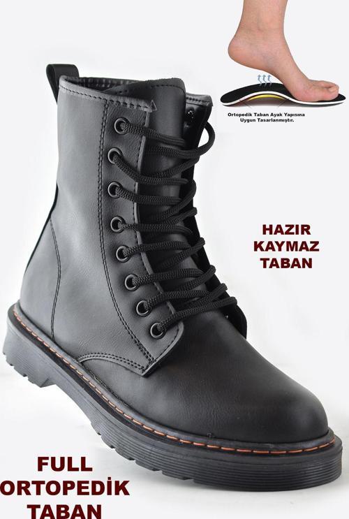 733 Günlük Bağcıklı Fermuarlı Kadın Bot Ayakkabı Postal Çizme Bayan Bot