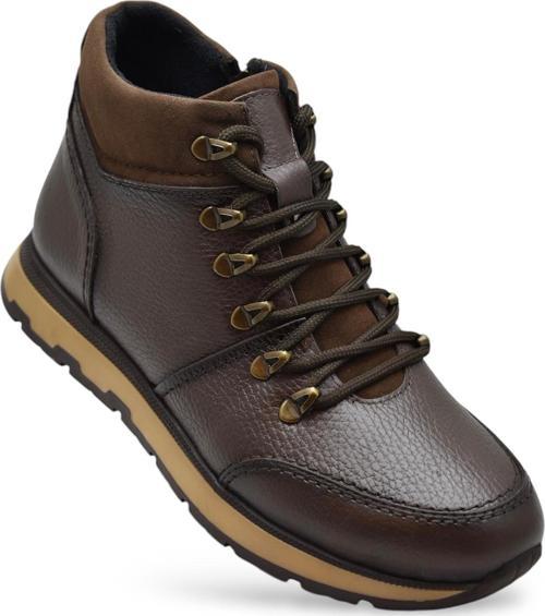 1814 Tam Ortopedik Taban %100 Hakiki Deri Erkek Bot Ayakkabı Kauçuk Kaymaz Taban