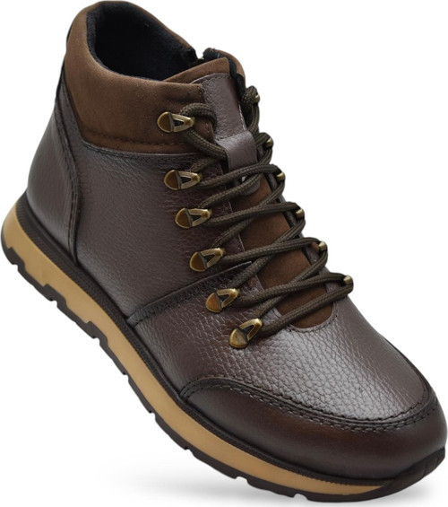 1814 Tam Ortopedik Taban %100 Hakiki Deri Erkek Bot Ayakkabı Kauçuk Kaymaz Taban