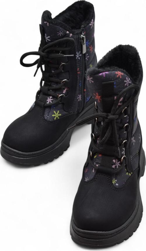 323 Ortopedik Fermuarlı Kız Çocuk Bot Ayakkabı İçi Yünlü Çocuk Kar Botu