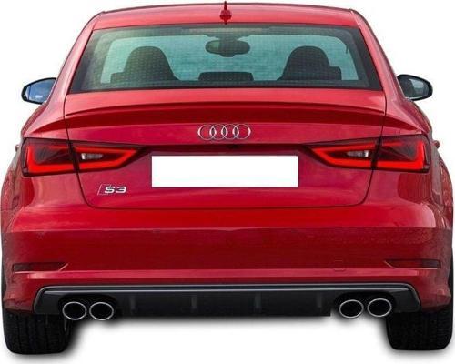 Audi A3 Uyumlu 8V Sedan 2012 - 2016 S3 Arka Tampon Eki - Difüzör (Plastik)