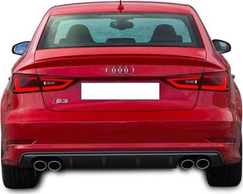 Audi A3 Uyumlu 8V Sedan 2012 - 2016 S-Line S3 Arka Tampon Eki - Difüzör (Plastik)