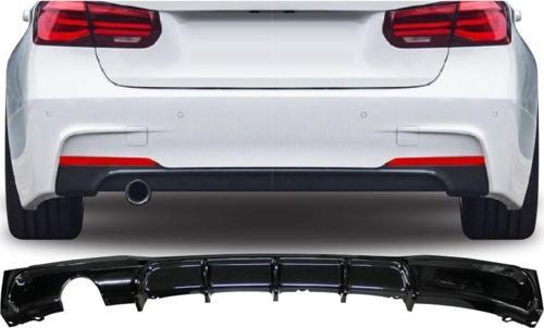 Bmw 3 Uyumlu Serisi F30 2012-2018 M Difüzör Sol Tek Çıkış Kalın - Piano Black