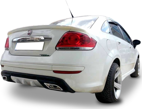 Fiat Linea Uyumlu Egzoz Görünümlü Universal Arka Tampon Eki - Difüzör (Plastik)