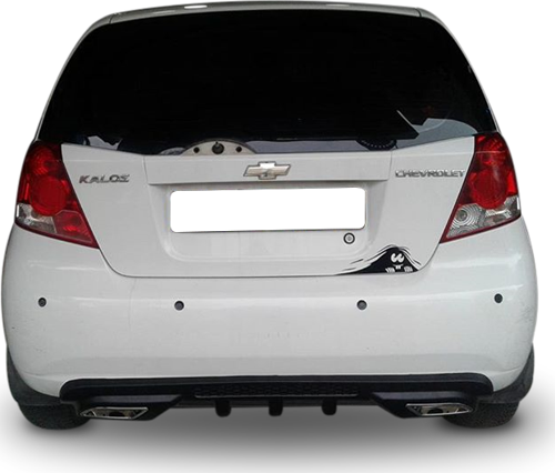 Chevrolet Kalos Uyumlu Egzoz Görünümlü Universal Arka Tampon Eki - Difüzör (Plastik)