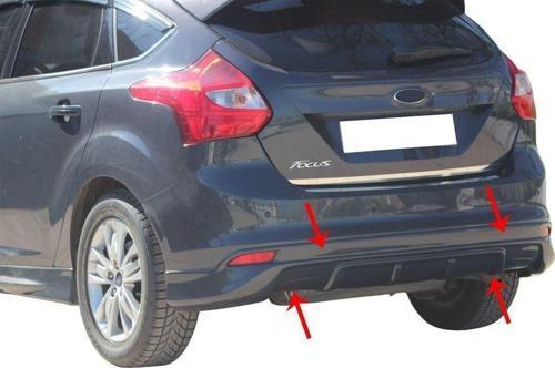 Ford Focus Uyumlu 3 Hatchback Arka Tampon Altı Fiber 2011-2014