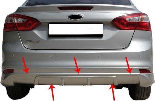 Ford Focus Uyumlu 3 Sedan Arka Tampon Altı Fiber 2011-2014