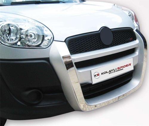 Fiat Doblo Uyumlu 2 Ön Koruma Kromlu Fiber 2010 Ve Sonrası
