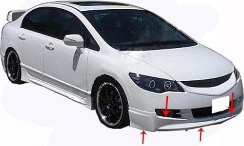 Honda Civic Uyumlu 8 Ön Tampon Altı (Mugen Md) Fiber 2006-2008