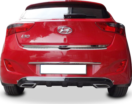 Hyundai İ30 Uyumlu (2011-2016) Egzoz Görünümlü Arka Tampon Eki - Difüzör (Plastik)