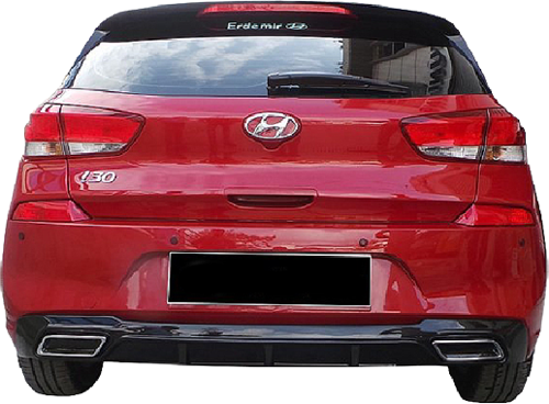 Hyundai İ30 Uyumlu (2017-2018) Arka Tampon - Difüzör (Plastik)