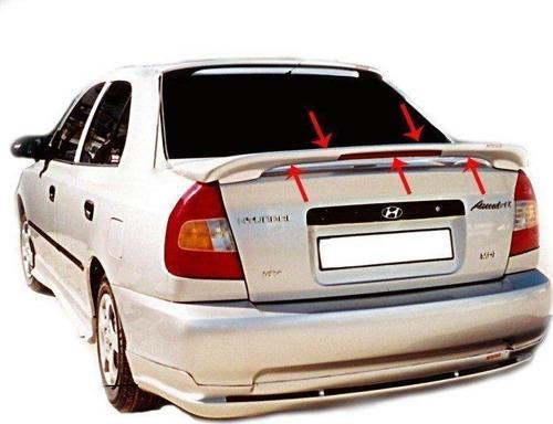 Hyundai Accent Uyumlu Spoiler Bagaj Yüksek (Işıklı) Fiber 2000-2003