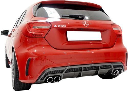Mercedes A Uyumlu Serisi W176 (2012-2015) Amg A180 A200 A250 Arka Tampon Eki - Difüzör (Plastik)