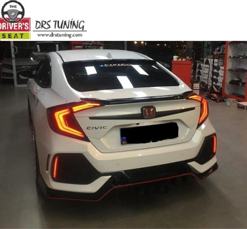 Honda Civic Uyumlu Fc5 Işıksız Hybrid Anatomik Spoiler Siyah