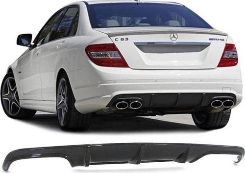 Mercedes C Uyumlu Serisi W204 (2008-2011) Makyajsız Arka Tampon Eki - Difüzör (Plastik)