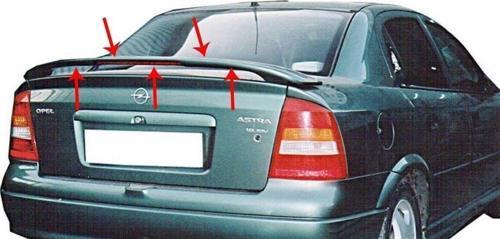 Opel Astra Uyumlu G Sedan Spoiler Bagaj Yüksek (Işıklı) Fiber 1998-2009
