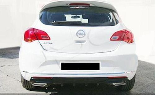 Opel Astra Uyumlu J Hatchback 2013 - 2015 Egzoz Görünümlü Arka Tampon Eki - Difüzör (Plastik)