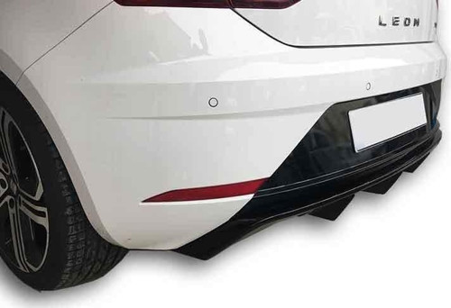 Seat Leon Uyumlu (2017 - 2019) Çift Çıkış Arka Tampon Eki - Difüzör (Plastik)