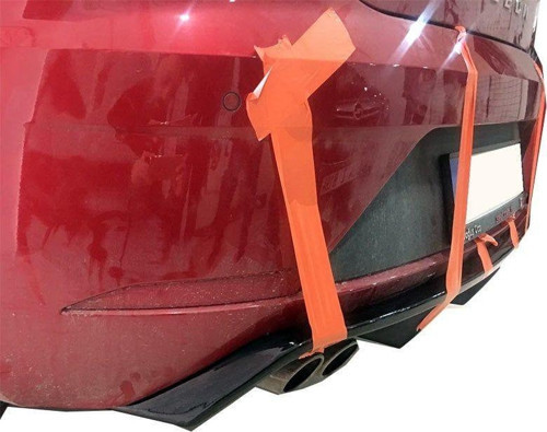 Seat Leon Uyumlu (2017-2019) Soldan Çift Çıkış Arka Tampon Eki - Difüzör (Plastik)