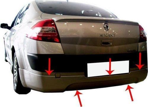 Renault Megane Uyumlu 2 Sedan Arka Tampon Altı Fiber 2003-2008
