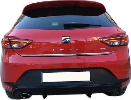 Seat Leon Uyumlu Mk3 - 5F (2013-2016) Style Uyumlu Arka Tampon Eki - Difüzör (Plastik)