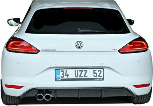 Volkswagen Scirocco Uyumlu (2015-2017) Arka Tampon Eki - Difüzör (Plastik)