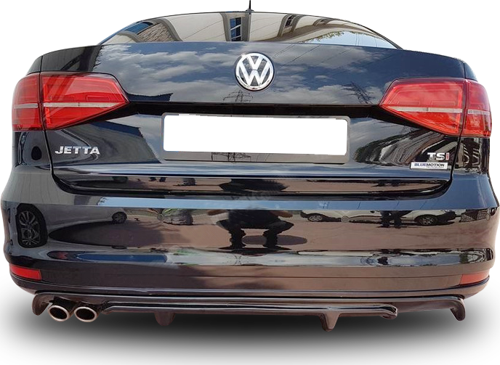 Volkswagen Jetta Uyumlu 6 (2015-2017) Makyajlı R Arka Tampon Eki - Difüzör (Plastik)