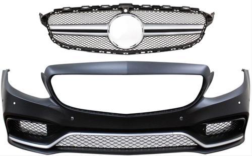 W205 C Uyumlu Serisi İçin C63 Görünüm Ön Tampon Panjur (Silver Trim) Parça
