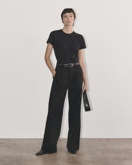 Kadın Siyah %100 Pamuk Süprem Rahat Kesim Kadın Spor Tişört - Kısa Kol Kzk-1001