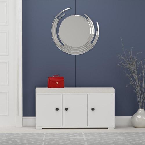 DemonteHome Apri̇ldh 3 Kapakli 5 Bölmeli̇ Ve Mi̇nderli̇ Ayakkabilik Beyaz