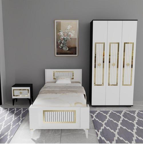 DemonteHome Noradh Çocuk,Genç Odasi Takimi (C-L-G) Antrasi̇t-Beyaz-Altin