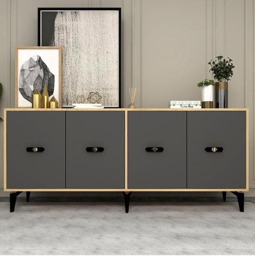 DemonteHome Flydh (Kx) 180 Cm Konsol Safi̇rmeşe Antrasi̇t
