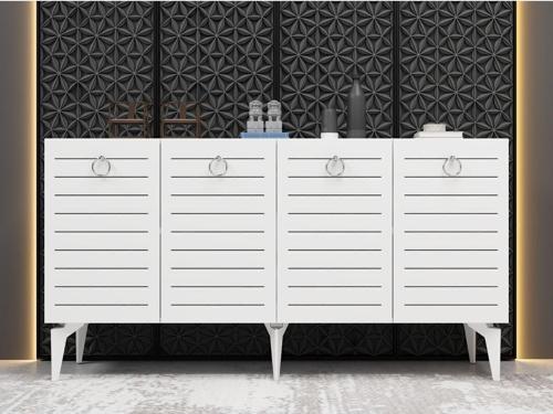 DemonteHome Aronadh Konsol 4 Kapaklı Beyaz