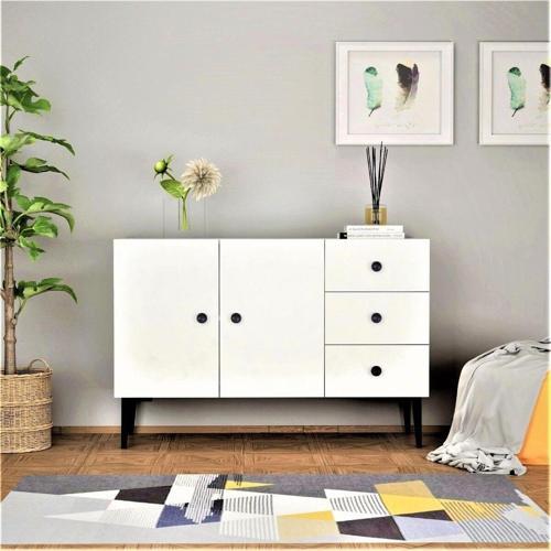 DemonteHome Avatardh 3 Kapaklı Raflı Konsol Beyaz