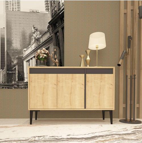 DemonteHome Asudedh Konsol , Cok Amaçli Dolap Safi̇rmeşe-Antrasi̇t