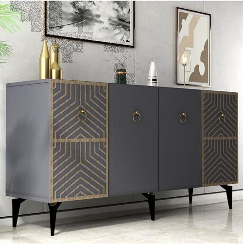 DemonteHome Nepaldh Konsol Antrasi̇t (Cevi̇z Desen)