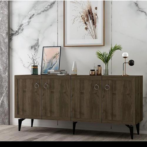 DemonteHome Dört Kapakli 150 Cm Selendh Konsol Cevi̇z-Cevi̇z