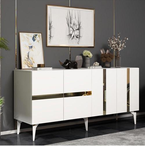 DemonteHome Vaniadh Konsol 4 Kapaklı Beyaz Altın