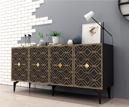 DemonteHome Rosedh Konsol Antrasi̇t (Cevi̇z Desen)