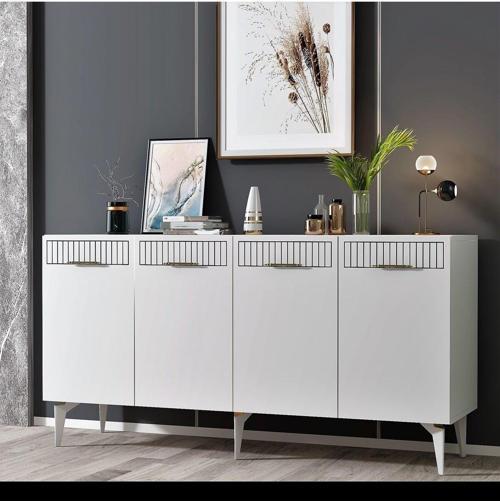 DemonteHome Alvindh Lazer Desenli Konsol Beyaz