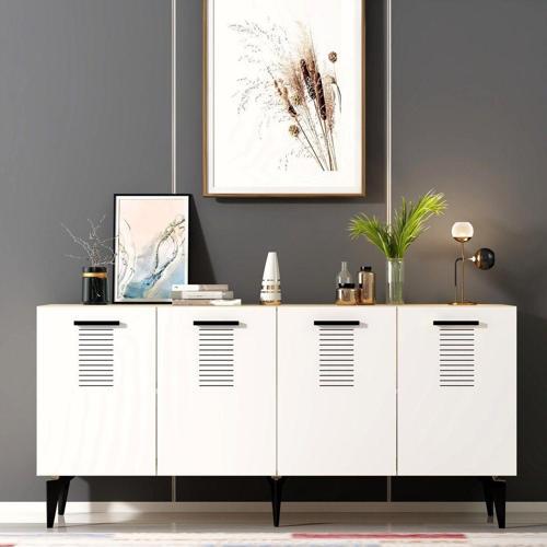 DemonteHome Asimodh 4 Kapaklı Konsol Safirmeşe Beyaz