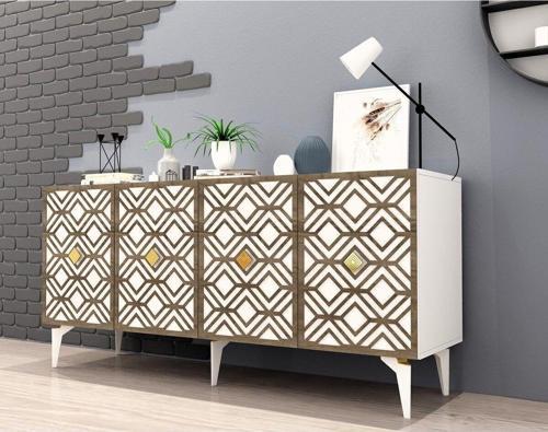 DemonteHome Rosedh Konsol Beyaz (Cevi̇z Desen)