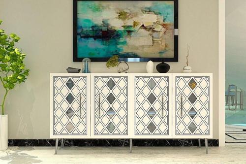 DemonteHome Domedh (Kb150) Konsol Beyaz Gümüş