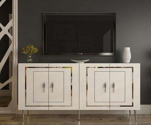 DemonteHome Pierodh (Kb150) Konsol Beyaz Gümüş
